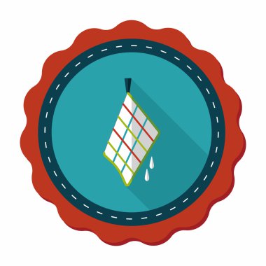 Uzun Gölge, eps10 ile mutfak eşyaları bez düz simgesi