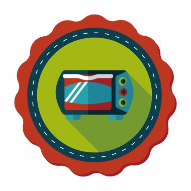 Uzun Gölge, eps10 ile mutfak eşyaları fırın düz simgesi