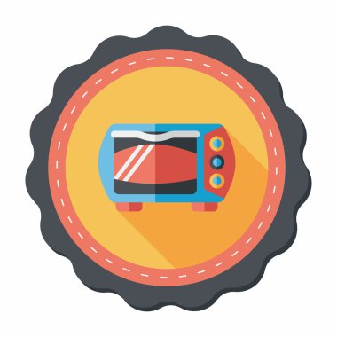 Uzun Gölge, eps10 ile mutfak eşyaları fırın düz simgesi