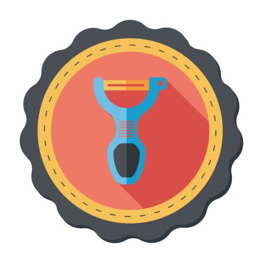 Uzun Gölge, eps10 ile mutfak eşyaları Soyucu düz simgesi