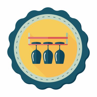 Uzun Gölge, eps10 ile mutfak eşyaları cam bardak düz simgesi