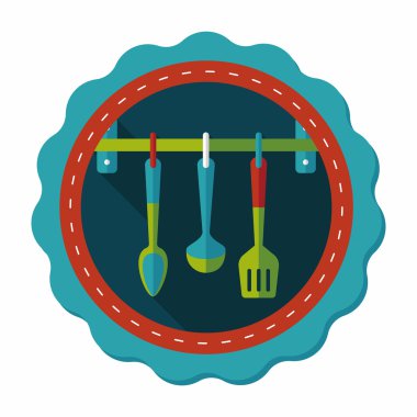 Uzun Gölge, eps10 ile mutfak eşyaları spatula düz simgesi