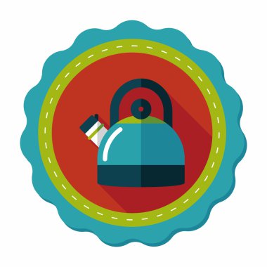 Uzun Gölge, eps10 ile mutfak eşyaları çay potu düz simgesi