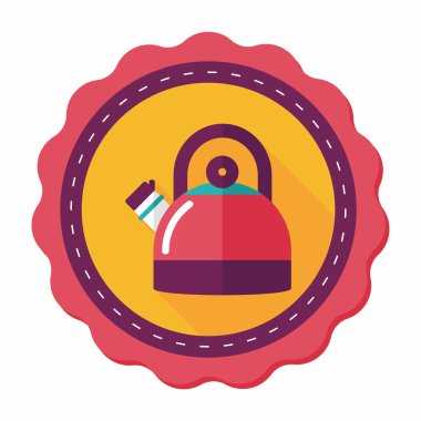 Uzun Gölge, eps10 ile mutfak eşyaları çay potu düz simgesi