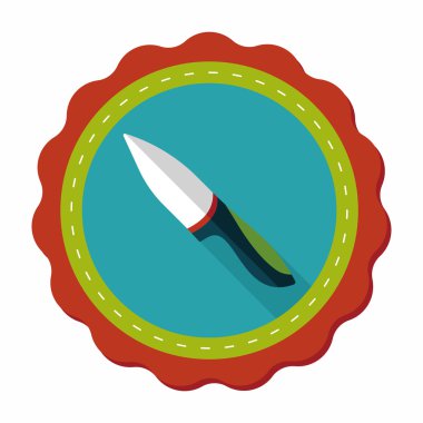 Uzun Gölge, eps10 ile mutfak eşyaları meyve bıçağı düz simgesi