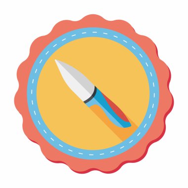 Uzun Gölge, eps10 ile mutfak eşyaları meyve bıçağı düz simgesi