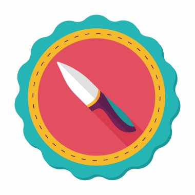 Uzun Gölge, eps10 ile mutfak eşyaları meyve bıçağı düz simgesi