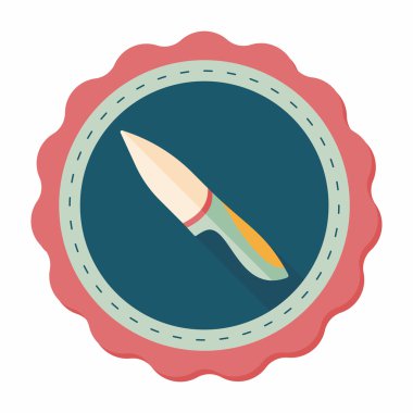 Uzun Gölge, eps10 ile mutfak eşyaları meyve bıçağı düz simgesi