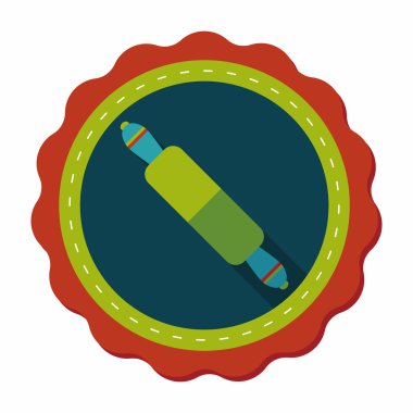 Uzun Gölge, eps10 ile mutfak eşyaları oklava düz simgesi