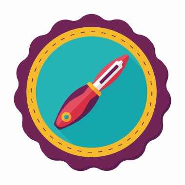 Uzun Gölge, eps10 ile mutfak eşyaları meyve bıçağı düz simgesi