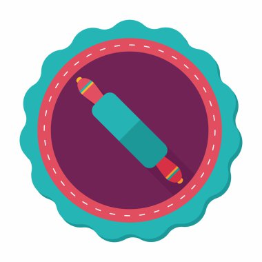 Uzun Gölge, eps10 ile mutfak eşyaları oklava düz simgesi