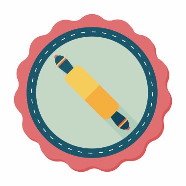 Uzun Gölge, eps10 ile mutfak eşyaları oklava düz simgesi