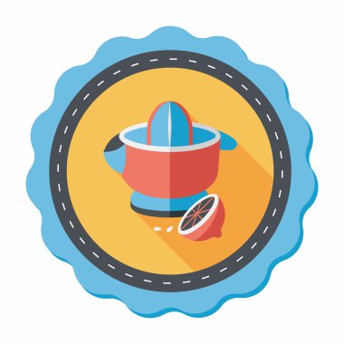 Uzun Gölge, eps10 ile mutfak eşyaları meyve sıkacağı düz simgesi