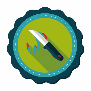 Uzun Gölge, eps10 ile mutfak eşyaları meyve bıçağı düz simgesi