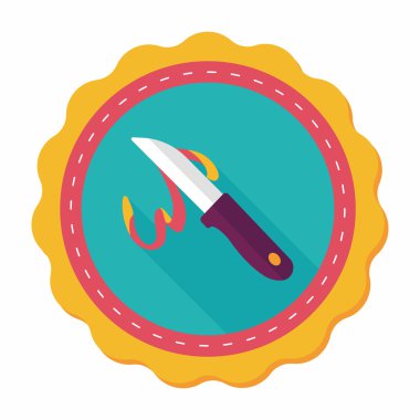 Uzun Gölge, eps10 ile mutfak eşyaları meyve bıçağı düz simgesi