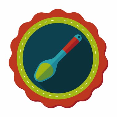 Uzun Gölge, eps10 ile mutfak eşyaları kaşık düz simgesi