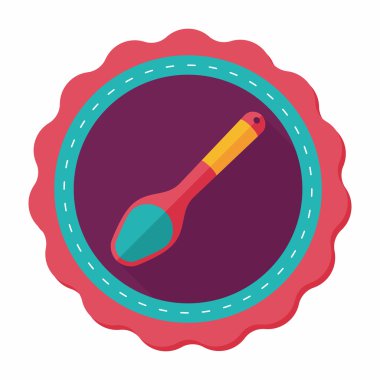 Uzun Gölge, eps10 ile mutfak eşyaları kaşık düz simgesi