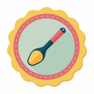 Uzun Gölge, eps10 ile mutfak eşyaları kaşık düz simgesi