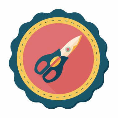 Uzun Gölge, eps10 ile mutfak eşyaları makas düz simgesi