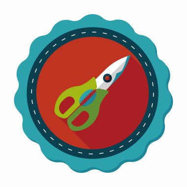 Uzun Gölge, eps10 ile mutfak eşyaları makas düz simgesi