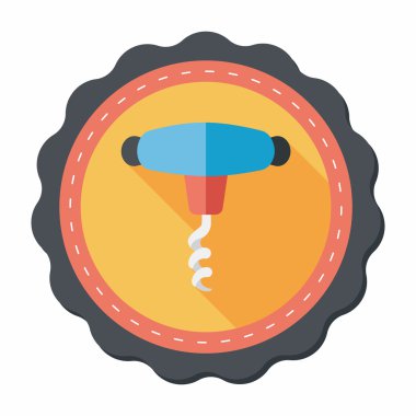 Uzun Gölge, eps10 mutfak eşyaları tirbuşon düz simgesiyle