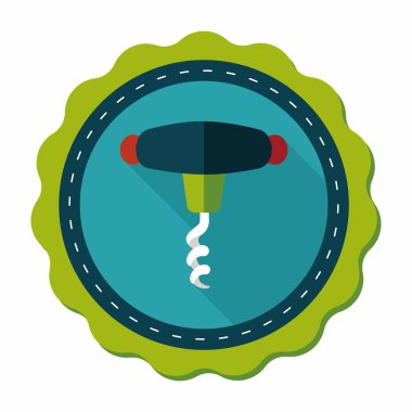 Uzun Gölge, eps10 mutfak eşyaları tirbuşon düz simgesiyle