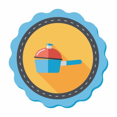 Uzun Gölge, eps10 ile mutfak eşyaları pot düz simgesi