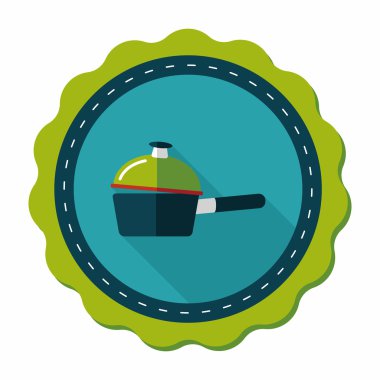 Uzun Gölge, eps10 ile mutfak eşyaları pot düz simgesi