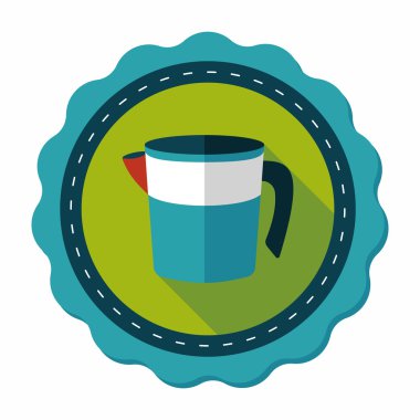 Uzun Gölge, eps10 Kupası düz simgesiyle ölçme mutfak eşyaları