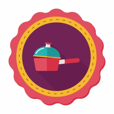 Uzun Gölge, eps10 ile mutfak eşyaları pot düz simgesi