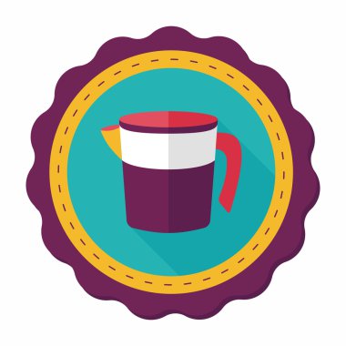 Uzun Gölge, eps10 Kupası düz simgesiyle ölçme mutfak eşyaları