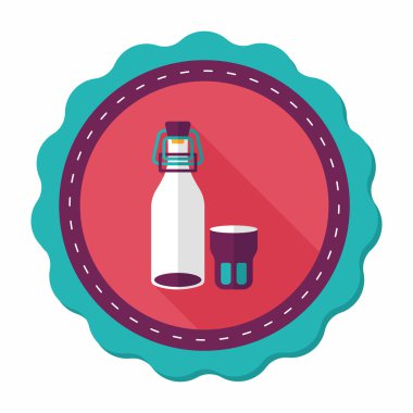 içki uzun gölge, eps10 düz simgesiyle koruyarak mutfak eşyaları