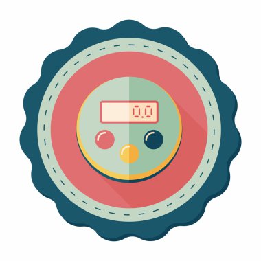 Uzun Gölge, eps10 ile mutfak eşyaları Zamanlayıcı düz simgesi