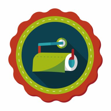 Uzun Gölge, eps10 ile mutfak eşyaları kağıt düz simgesi