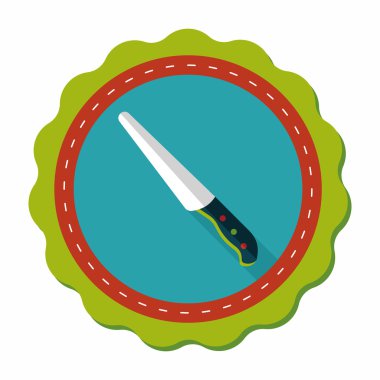 Uzun Gölge, eps10 ile mutfak eşyaları bıçak düz simgesi