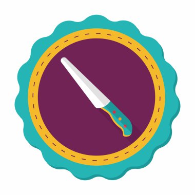 Uzun Gölge, eps10 ile mutfak eşyaları bıçak düz simgesi