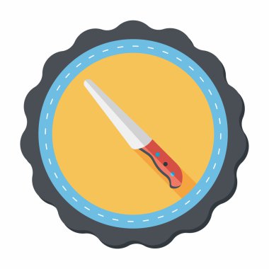 Uzun Gölge, eps10 ile mutfak eşyaları bıçak düz simgesi