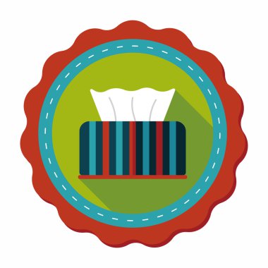 Uzun Gölge, eps10 ile mutfak eşyaları kağıt mendil düz simgesi