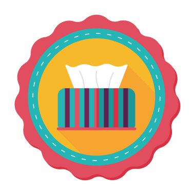 Uzun Gölge, eps10 ile mutfak eşyaları kağıt mendil düz simgesi