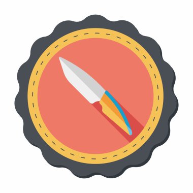 Uzun Gölge, eps10 ile mutfak eşyaları meyve bıçağı düz simgesi