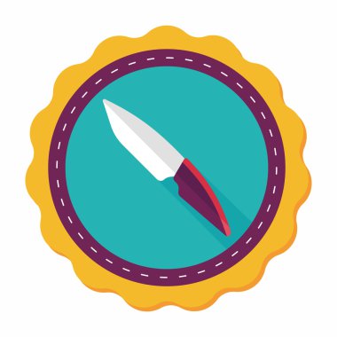 Uzun Gölge, eps10 ile mutfak eşyaları meyve bıçağı düz simgesi