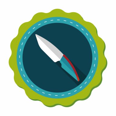 Uzun Gölge, eps10 ile mutfak eşyaları meyve bıçağı düz simgesi