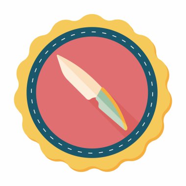 Uzun Gölge, eps10 ile mutfak eşyaları meyve bıçağı düz simgesi