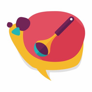 Uzun Gölge, eps10 ile mutfak eşyaları kaşık düz simgesi