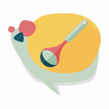 Uzun Gölge, eps10 ile mutfak eşyaları kaşık düz simgesi