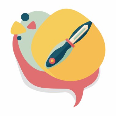 Uzun Gölge, eps10 ile mutfak eşyaları meyve bıçağı düz simgesi