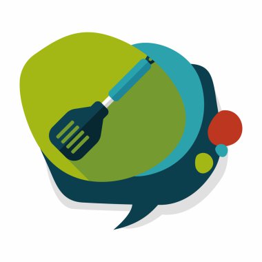 Uzun Gölge, eps10 ile mutfak eşyaları spatula düz simgesi