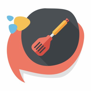 Uzun Gölge, eps10 ile mutfak eşyaları spatula düz simgesi