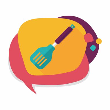 Uzun Gölge, eps10 ile mutfak eşyaları spatula düz simgesi