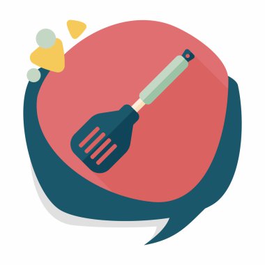 Uzun Gölge, eps10 ile mutfak eşyaları spatula düz simgesi